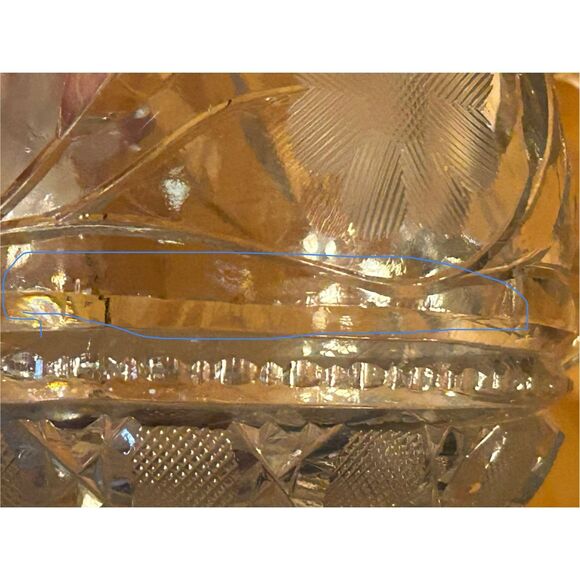 American Brilliant Period ABP Cut Crystal Flower Scalloped Sugar Bowl (5352) - Picture 9 of 10